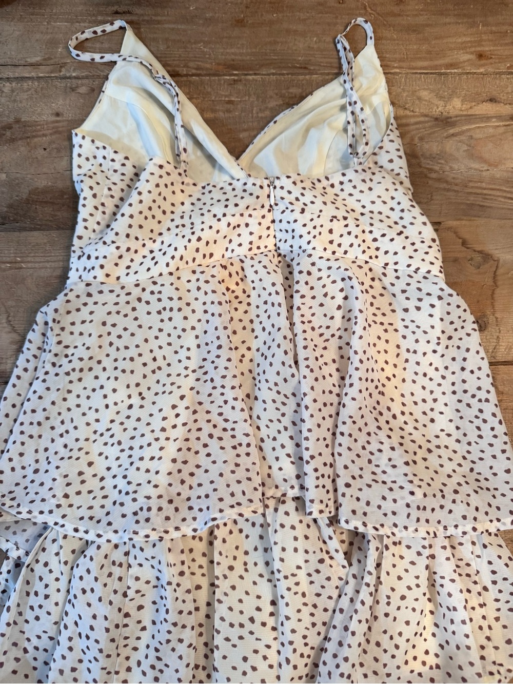 Women’s Cream Polka Dot Tiered Cami Dress